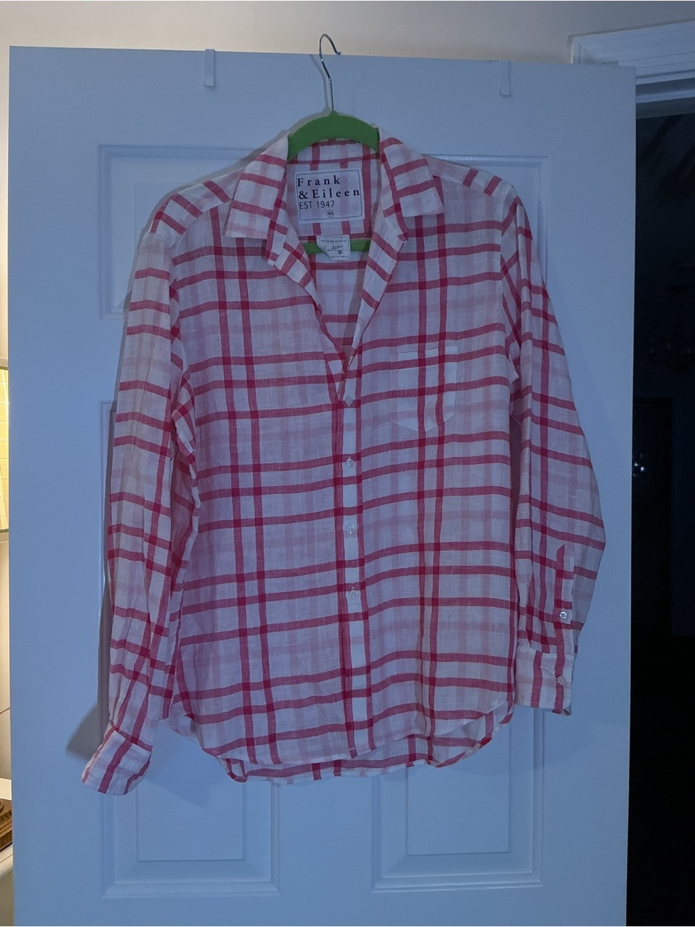Frank & Eileen White and Pink Plaid Button-Down Shirt